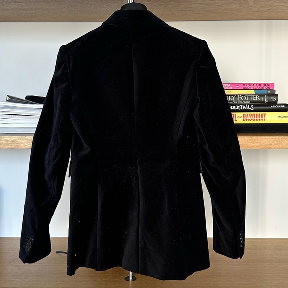 Theory Slim Tailored Velvet Jacket in Black - Picture 6 of 8